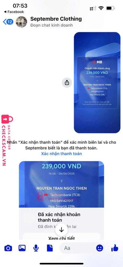 19073491427017 Nguyen Tran Ngoc Thien Techcombank bị cảnh báo lừa đảo scam