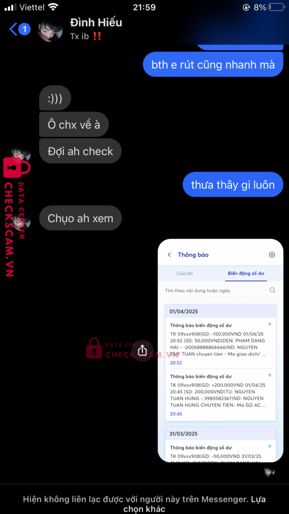 20068888866666 Pham Dang Hai Techcombank bị cảnh báo lừa đảo scam