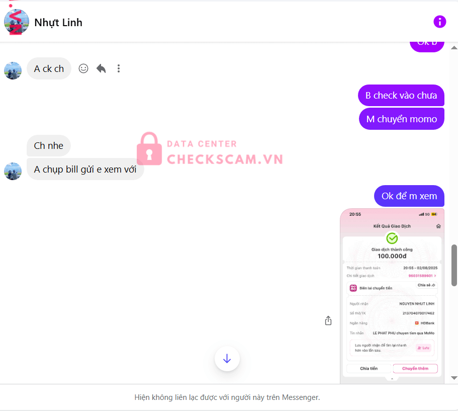 213704070017462 Nguyen Nhut Linh HD BANK bị cảnh báo lừa đảo scam