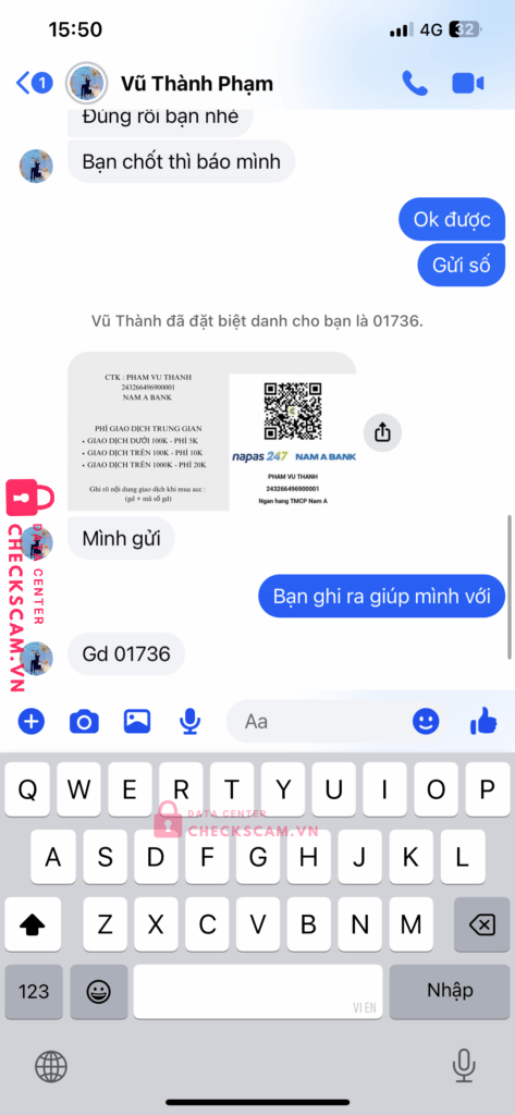 243266496900001 Pham Vu Thanh Nam A Bank bị cảnh báo lừa đảo scam