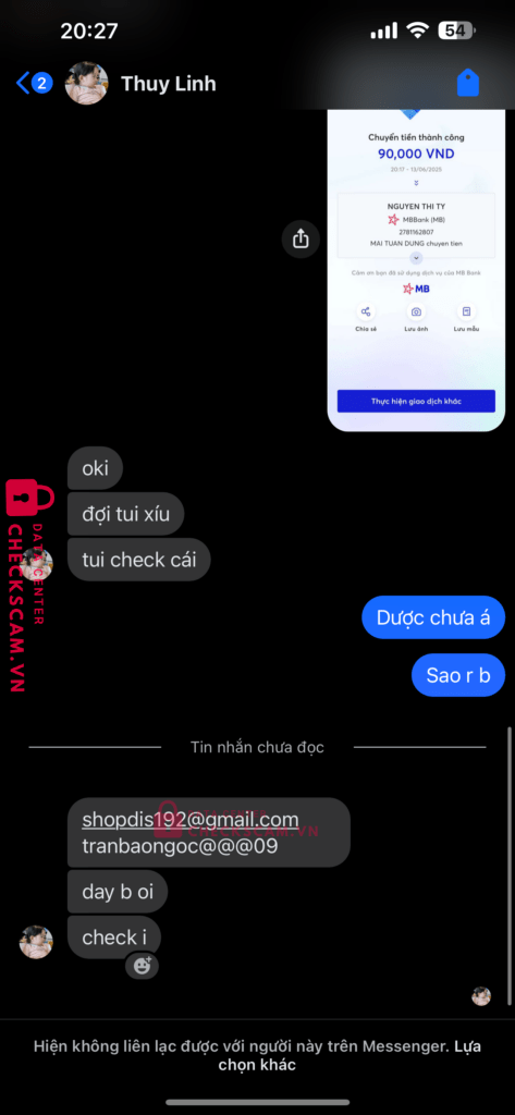 2781162807 Nguyen Thi Ty MB bị cảnh báo lừa đảo scam