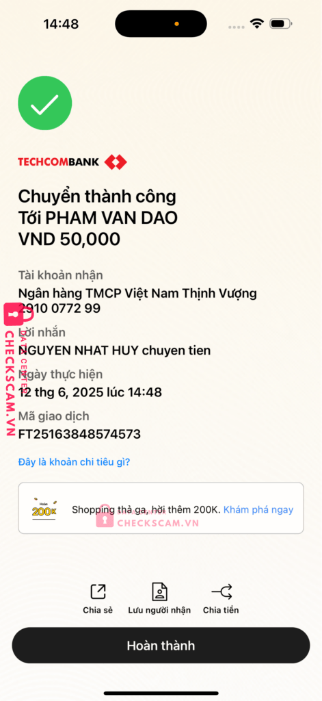 2910077299 Pham Van Dao VP BANK bị cảnh báo lừa đảo scam
