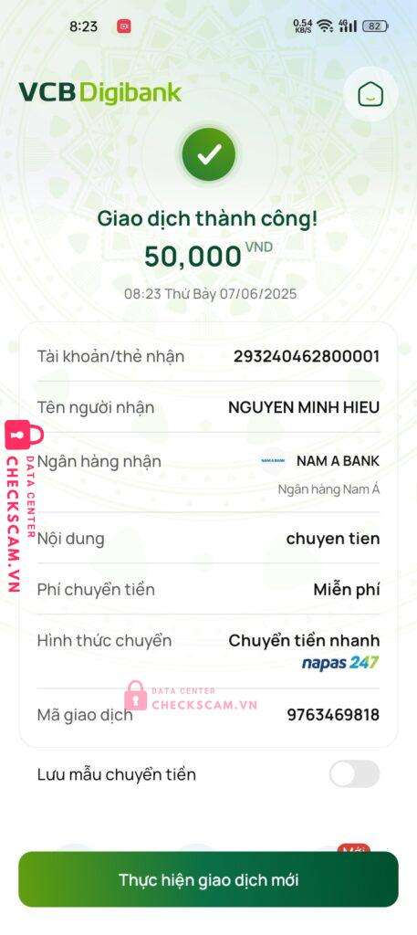 293240462800001 Nguyen Minh Hieu Nam Á Bank bị cảnh báo lừa đảo scam