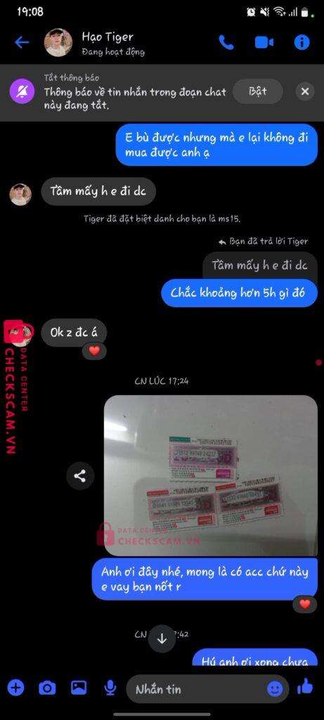 299123451211 Le Van Hao MB bị cảnh báo lừa đảo scam