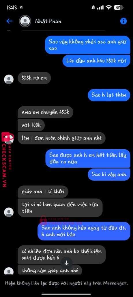 3993993000 Phan Nhat Anh MB bị cảnh báo lừa đảo scam