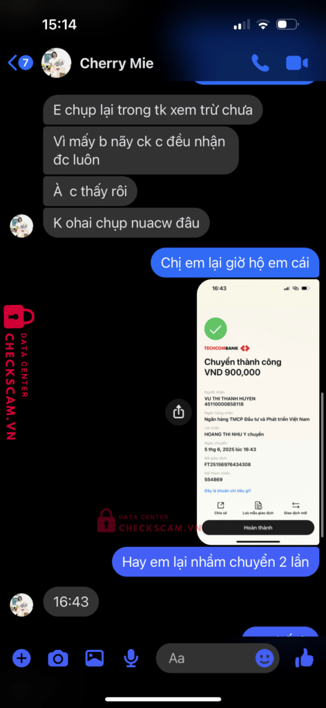 4510858118 Vu Thi Thanh Huyen BIDV bị cảnh báo lừa đảo scam