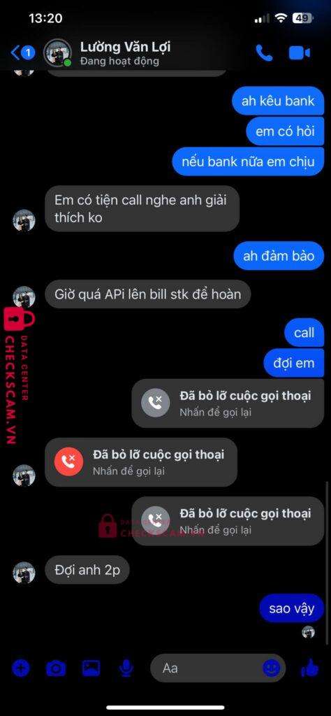 45958886868 Luong Van Loi MB bị cảnh báo lừa đảo scam