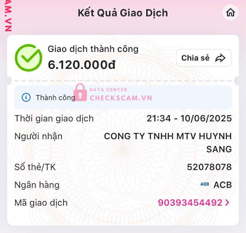 52078078 Huynh Sang ACB bị cảnh báo lừa đảo scam