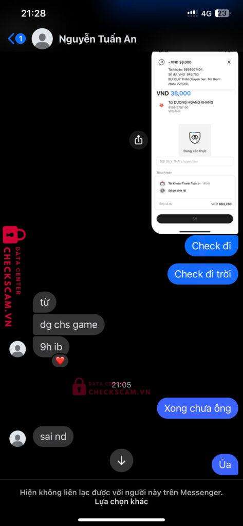 9159576766 Duong Hoang Khang VP BANK bị cảnh báo lừa đảo scam