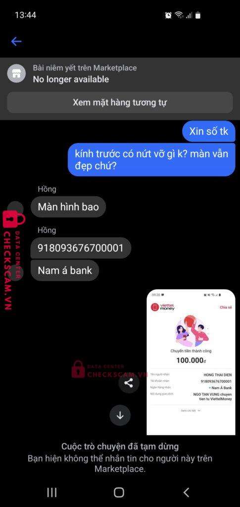 918093676700001 Hong Thai Dien NamABank bị cảnh báo lừa đảo scam