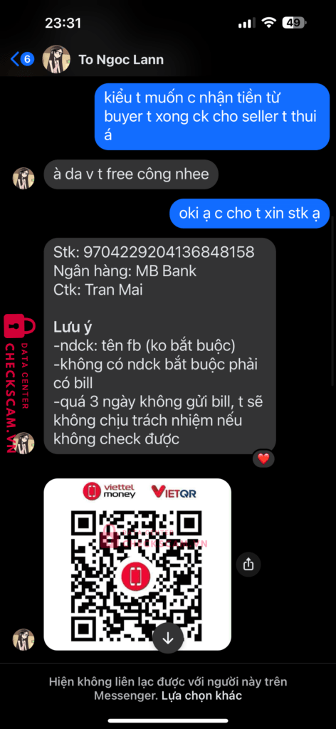 9704229204136848158 Tran Xuan Mai MB bị cảnh báo lừa đảo scam