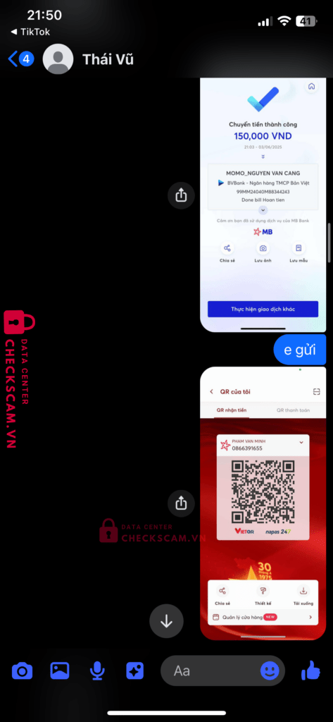 99MM24040M88344243 Nguyen Van Cang BV BANK bị cảnh báo lừa đảo scam