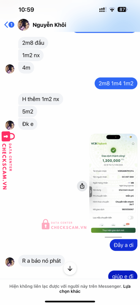 VQRQABKPK5314 Do Viet Anh MB bị cảnh báo lừa đảo scam