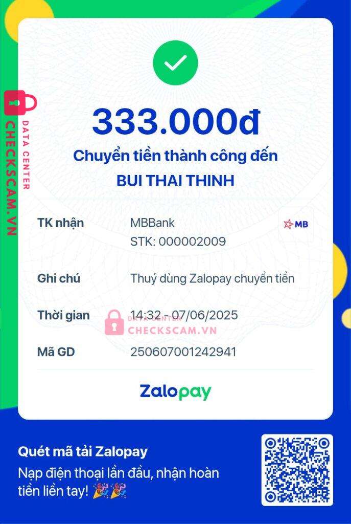 000002009 Bui Thai Thinh MB bị cảnh báo lừa đảo scam