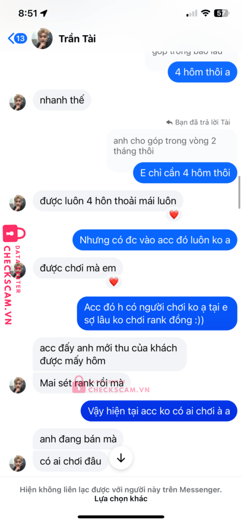 01361111319999 Tran Duc Tai MB bị cảnh báo lừa đảo scam