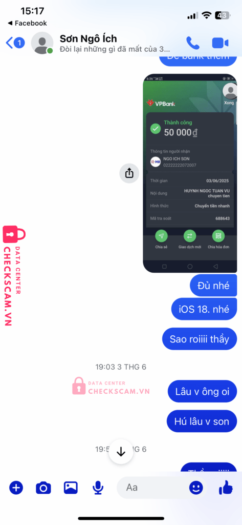 02222222072007 Ngo Ich Son MB bị cảnh báo lừa đảo scam