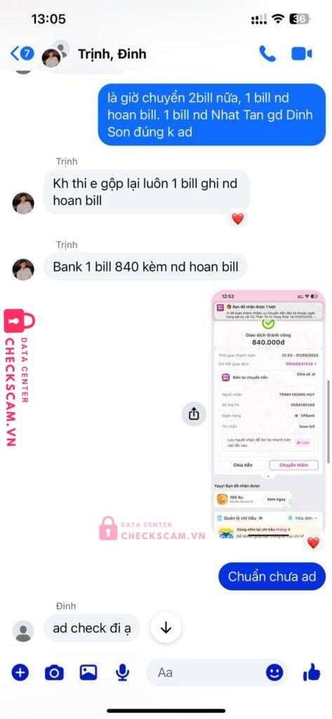 0564190348 Trinh Hoang Huy VP BANK bị cảnh báo lừa đảo scam