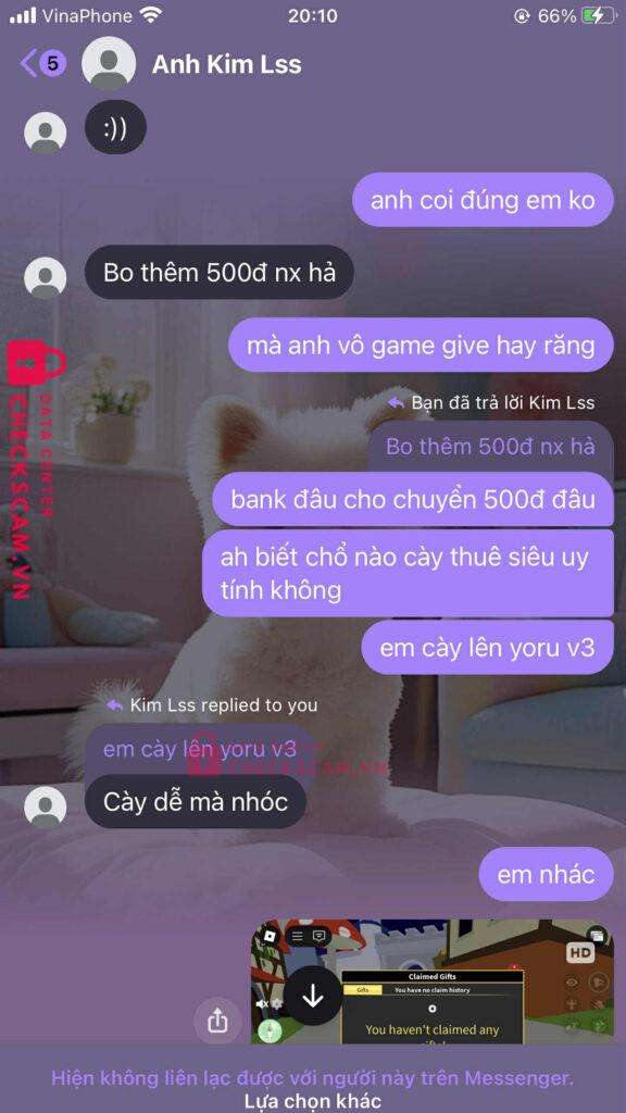 0984087981 Nguyen Cong Hai Dang MB bị cảnh báo lừa đảo scam