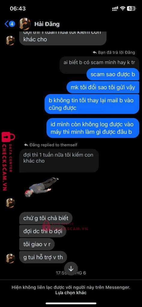 0999987654321 Nguyen Hoang Hai Dang MB bị cảnh báo lừa đảo scam