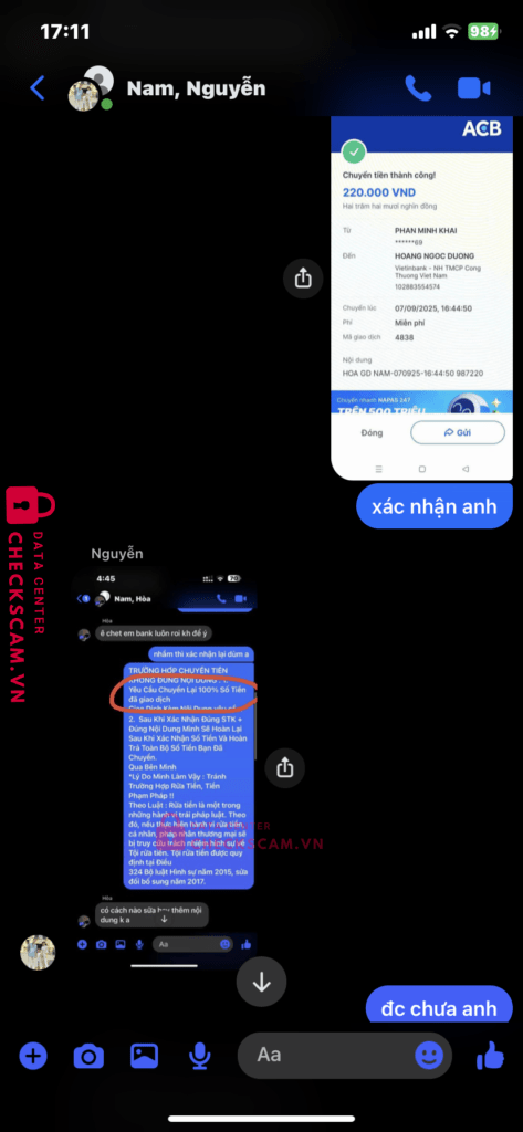 102883554574 Hoang Ngoc Duong vietinbank bị cảnh báo lừa đảo scam