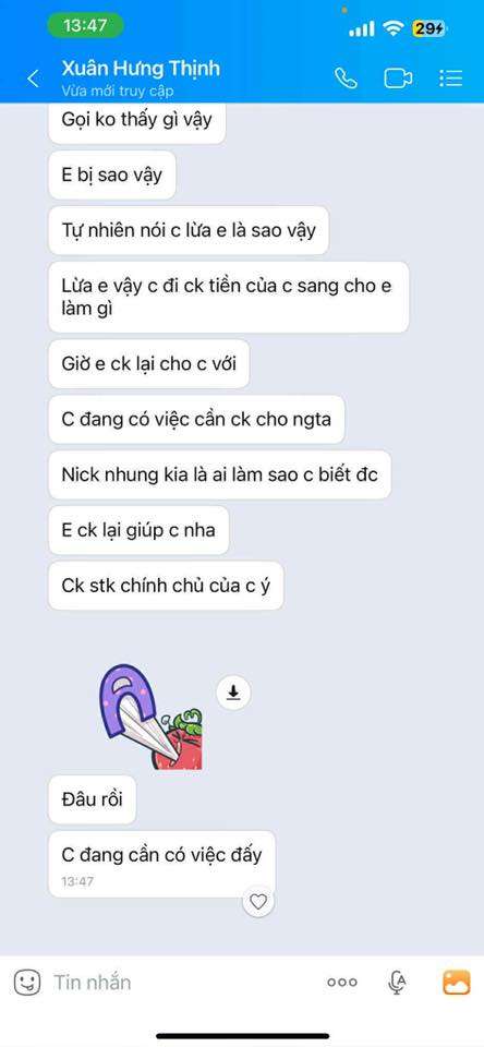 1049041626 Luc Van Dung VCB bị cảnh báo lừa đảo scam