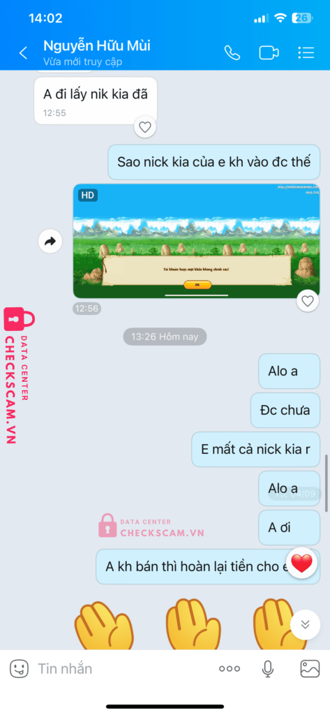 1052195834 Nguyen Huu Mui VCB bị cảnh báo lừa đảo scam