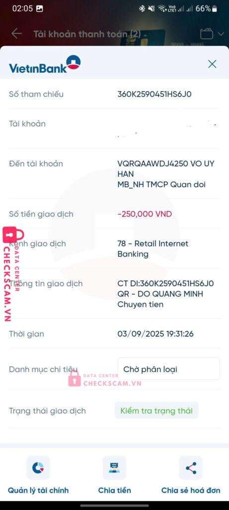 12121213131310 Vo Uy Han MB bị cảnh báo lừa đảo scam