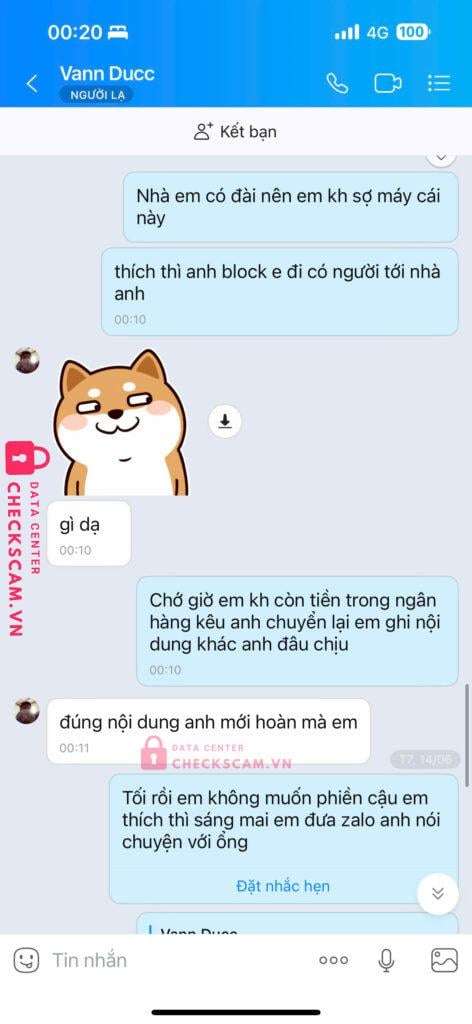 121213133 Le Van Duc MB bị cảnh báo lừa đảo scam
