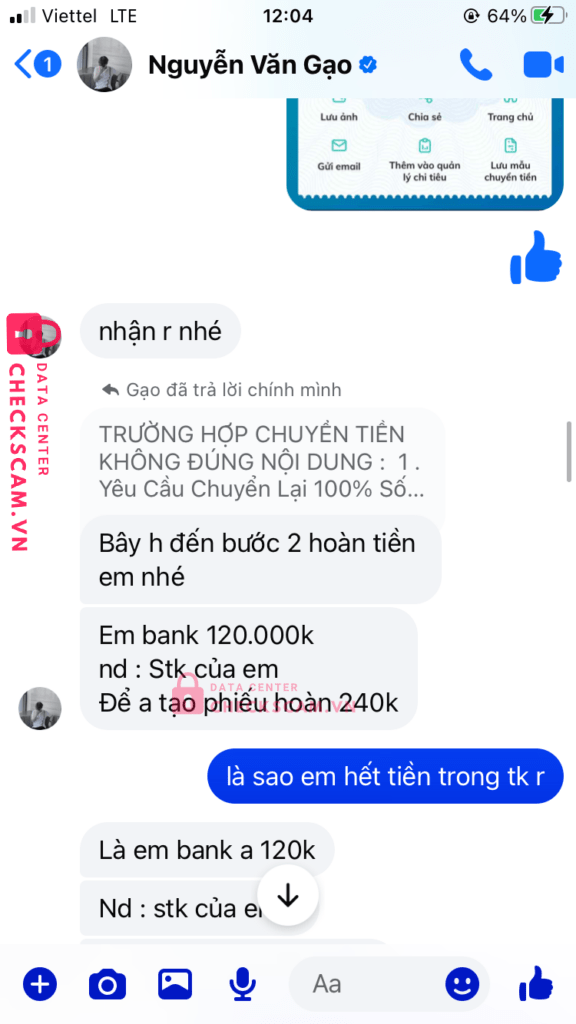 147895 Le Tu Tien MB bị cảnh báo lừa đảo scam