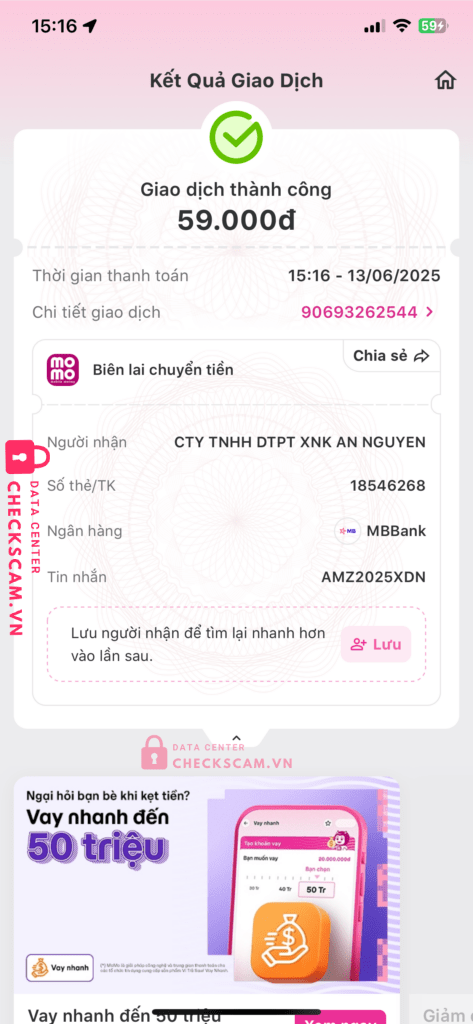 18546268 An Nguyen MB bị cảnh báo lừa đảo scam