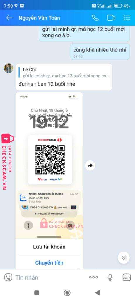 19072688776017 Nguyen Van Toan Techcombank bị cảnh báo lừa đảo scam