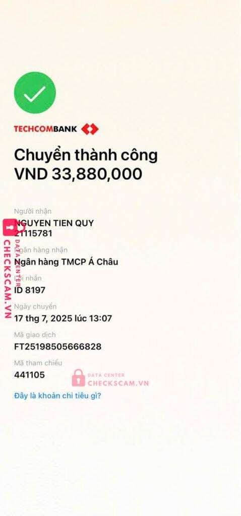 21115781 Nguyen Tien Quy ACB bị cảnh báo lừa đảo scam
