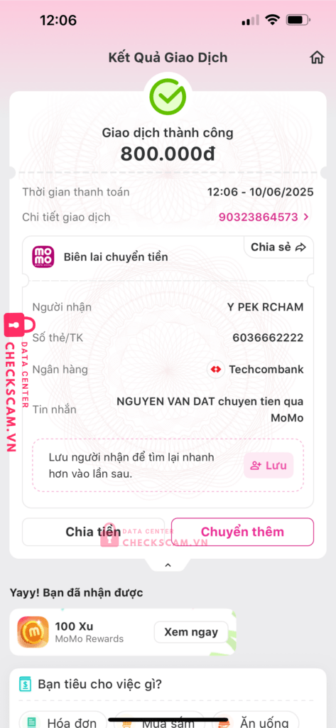 6036662222 Y Pek Rcham Techcombank bị cảnh báo lừa đảo scam