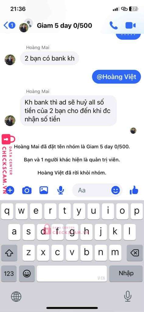 7508782005 Mai Xuan Que MB bị cảnh báo lừa đảo scam