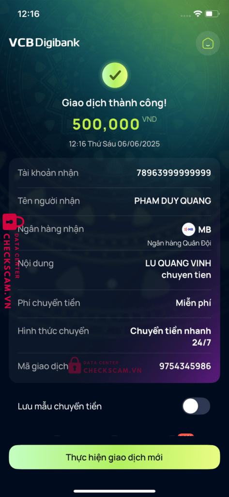 78963999999999 Pham Duy Quang MB bị cảnh báo lừa đảo scam