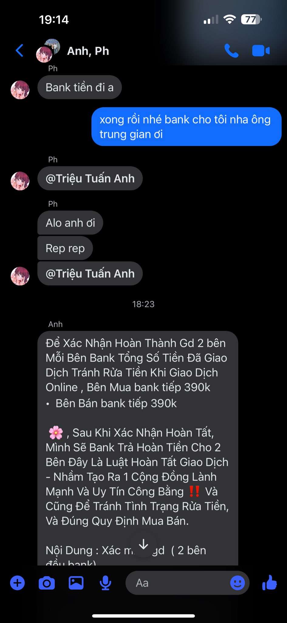 80001887084 Trieu Tuan Anh MSB bị cảnh báo lừa đảo scam