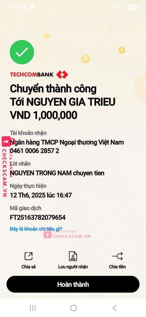 8854695637 Le Hoan Tin BIDV bị cảnh báo lừa đảo scam