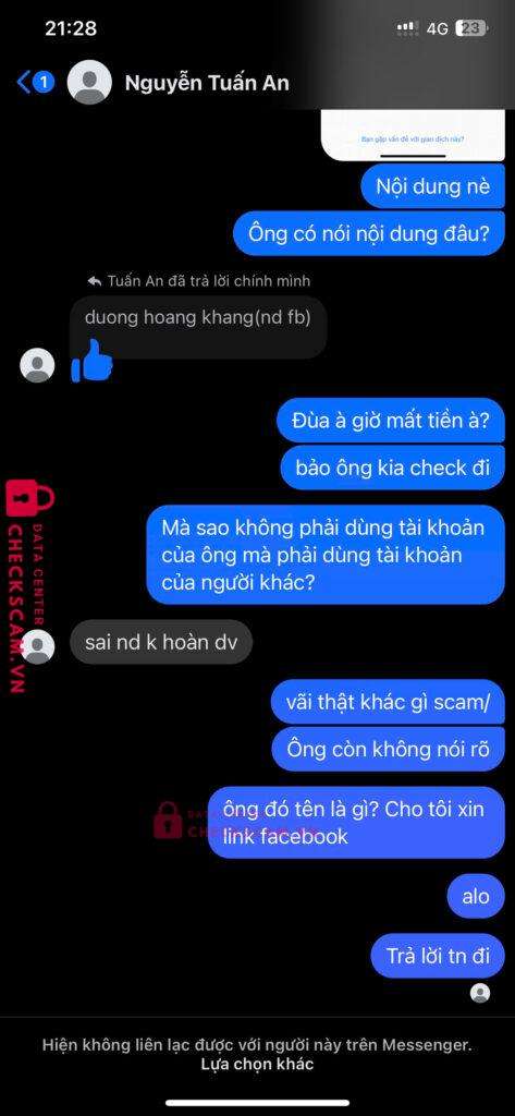9159576766 Duong Hoang Khang VP BANK bị cảnh báo lừa đảo scam