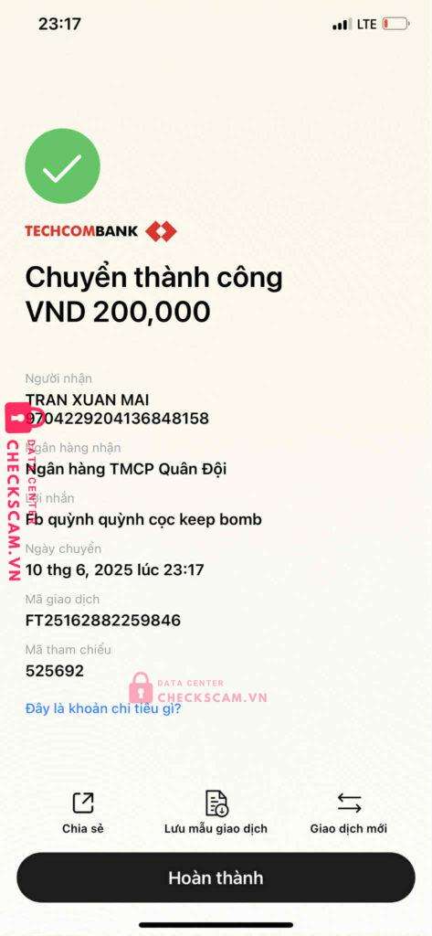 9704229204136848158 Tran Xuan Mai MB bị cảnh báo lừa đảo scam