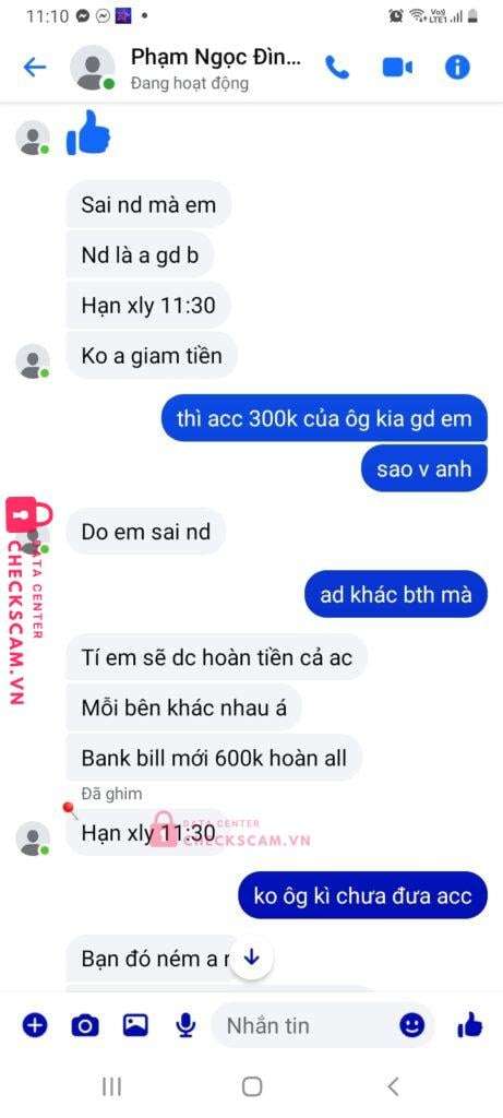 99MM25159M43000226 Pham Ngoc Dinh Khiem BV BANK bị cảnh báo lừa đảo scam