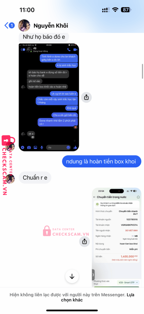 VQRQABKPK5314 Do Viet Anh MB bị cảnh báo lừa đảo scam