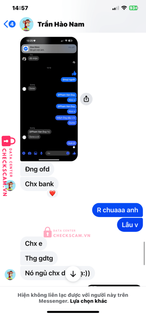 0343187776 Tran Hao Nam MB bị cảnh báo lừa đảo scam