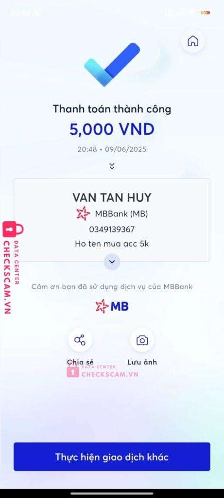 0349139367 Van Tan Huy MB bị cảnh báo lừa đảo scam