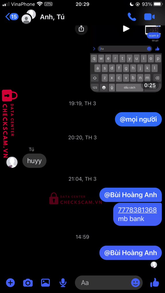 0386907389 Bui Hoang Anh Momo bị cảnh báo lừa đảo scam