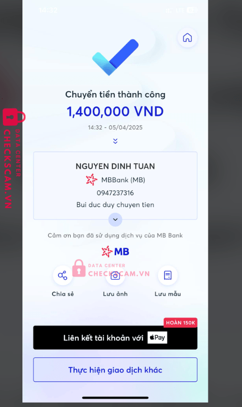 0947237316 Nguyen Dinh Tuan MB bị cảnh báo lừa đảo scam