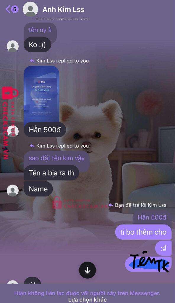 0984087981 Nguyen Cong Hai Dang MB bị cảnh báo lừa đảo scam