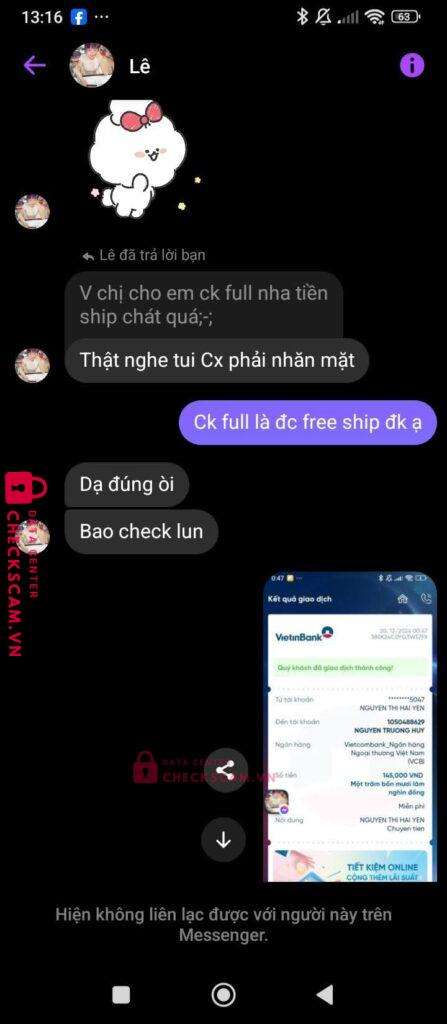 1050488629 Nguyen Truong Huy VCB bị cảnh báo lừa đảo scam