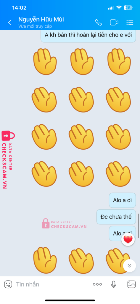 1052195834 Nguyen Huu Mui VCB bị cảnh báo lừa đảo scam
