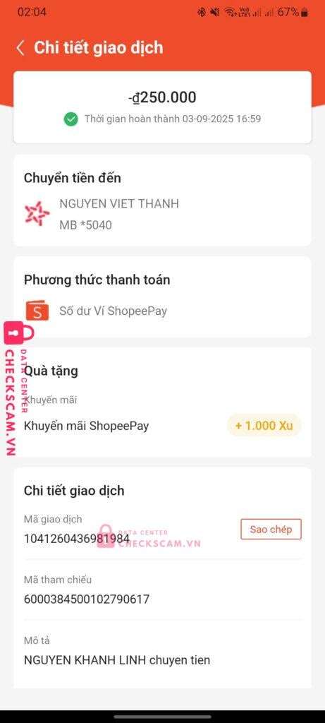 12121213131310 Vo Uy Han MB bị cảnh báo lừa đảo scam