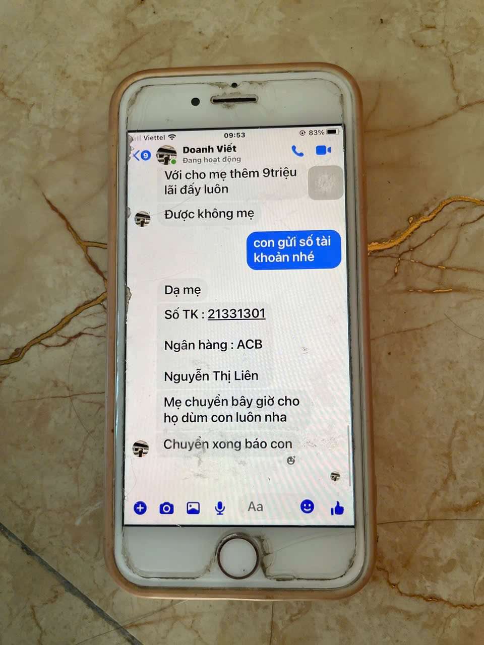 21331301 Nguyen Thi Lien ACB bị cảnh báo lừa đảo scam